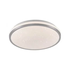 LED Deckenleuchte D=28cm silber Sternenhimmeloptik dimmbar
