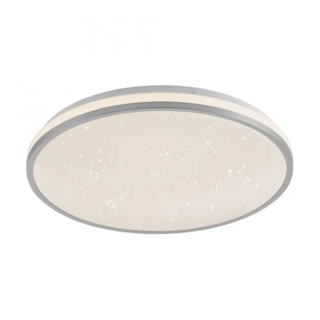 LED Deckenleuchte D=38cm silber Sternenhimmeloptik dimmbar