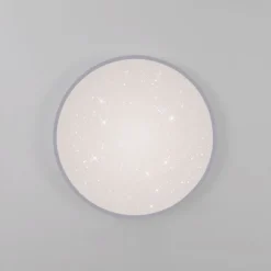LED Deckenleuchte D=38cm silber Sternenhimmeloptik dimmbar