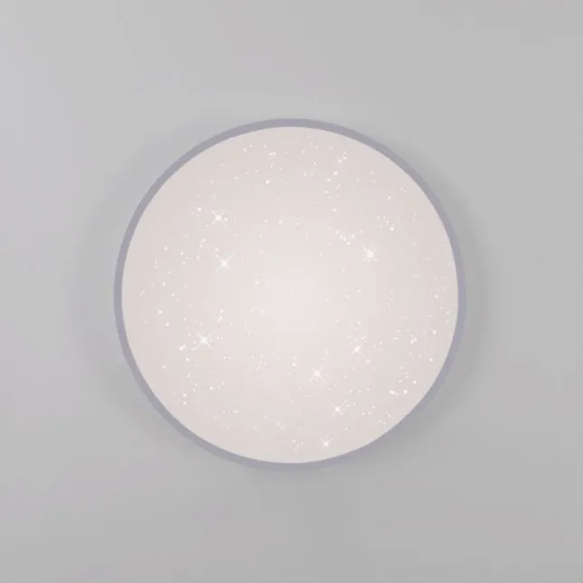 LED Deckenleuchte D=38cm silber Sternenhimmeloptik dimmbar