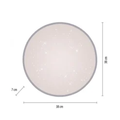LED Deckenleuchte D=38cm silber Sternenhimmeloptik dimmbar