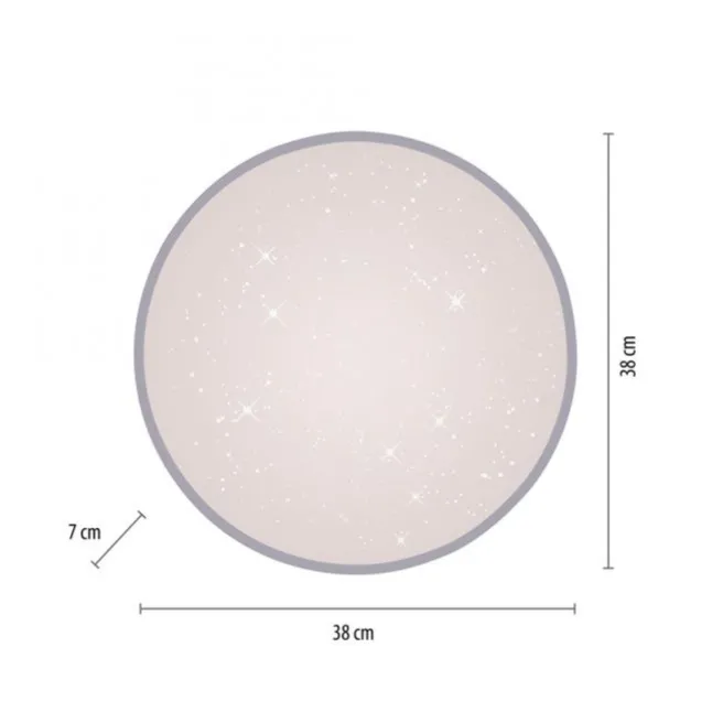 LED Deckenleuchte D=38cm silber Sternenhimmeloptik dimmbar