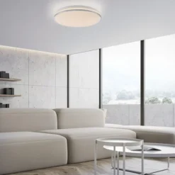 LED Deckenleuchte D=38cm silber Sternenhimmeloptik dimmbar