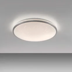 LED Deckenleuchte D=49cm silber Sternenhimmeloptik dimmbar