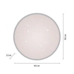 LED Deckenleuchte D=49cm silber Sternenhimmeloptik dimmbar