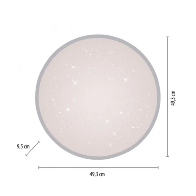 LED Deckenleuchte D=49cm silber Sternenhimmeloptik dimmbar