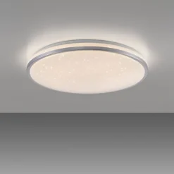 LED Deckenleuchte D=49cm silber Sternenhimmeloptik dimmbar