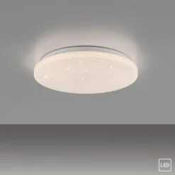 LED Deckenleuchte D=34cm weiß Sternenhimmel zeitloses Design warmweiß