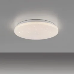 LED Deckenleuchte D=34cm weiß Sternenhimmel zeitloses Design warmweiß