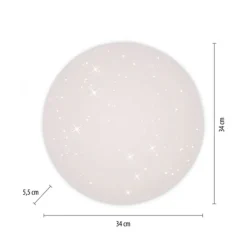 LED Deckenleuchte D=34cm weiß Sternenhimmel zeitloses Design warmweiß