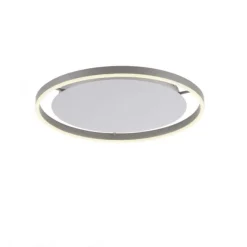 LED Deckenleuchte, dimmbar, aluminium, rund 50cm, warmweiß