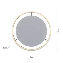 LED Deckenleuchte, dimmbar, aluminium, rund 50cm, warmweiß