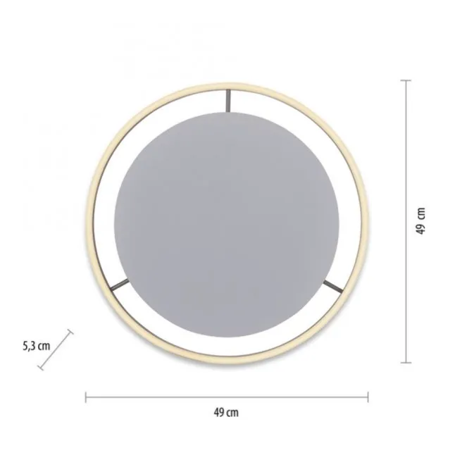 LED Deckenleuchte, dimmbar, aluminium, rund 50cm, warmweiß