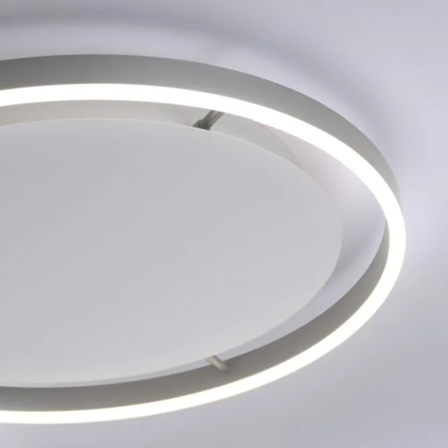 LED Deckenleuchte, dimmbar, aluminium, rund 50cm, warmweiß