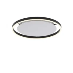LED Deckenleuchte, dimmbar, anthrazit, rund 50cm, warmweiß