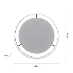 LED Deckenleuchte, dimmbar, anthrazit, rund 50cm, warmweiß