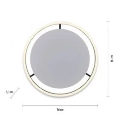 LED Deckenleuchte, dimmbar, modern, anthrazit, rund 35cm