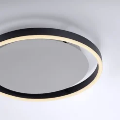 LED Deckenleuchte, dimmbar, modern, anthrazit, rund 35cm