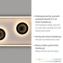 LED Deckenleuchte dimmbar schwarz Fernbedienung CCT Tunneleffekt