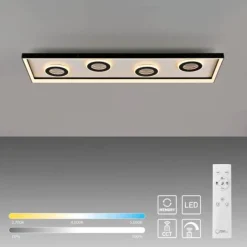 LED Deckenleuchte dimmbar schwarz Fernbedienung CCT Tunneleffekt