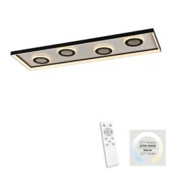 LED Deckenleuchte dimmbar schwarz Fernbedienung CCT Tunneleffekt