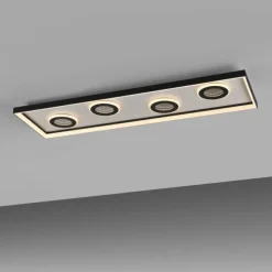 LED Deckenleuchte dimmbar schwarz Fernbedienung CCT Tunneleffekt