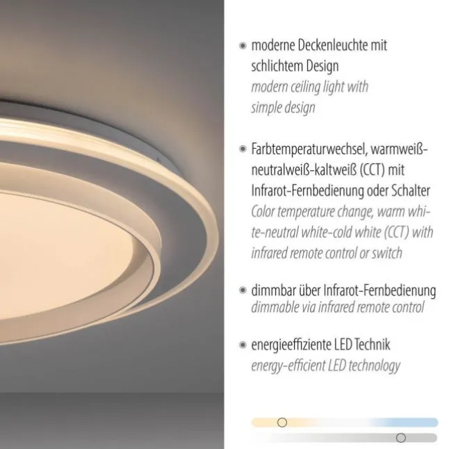 LED Deckenleuchte, dimmbar, weiß, mit Fernbedienung
