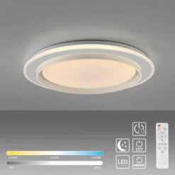 LED Deckenleuchte, dimmbar, weiß, mit Fernbedienung