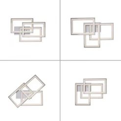 LED Deckenleuchte drehbare Rahmen silberfarbig RGB Rainbow Farben dimmbar