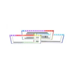 LED Deckenleuchte drehbare Rahmen silberfarbig RGB Rainbow Farben dimmbar