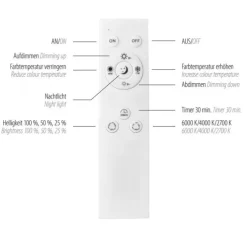 LED Deckenleuchte D=40 schwarz dimmbar per Fernbedienung CCT