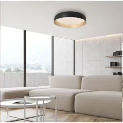 LED Deckenleuchte D=57 schwarz gold dimmbar per Fernbedienung CCT