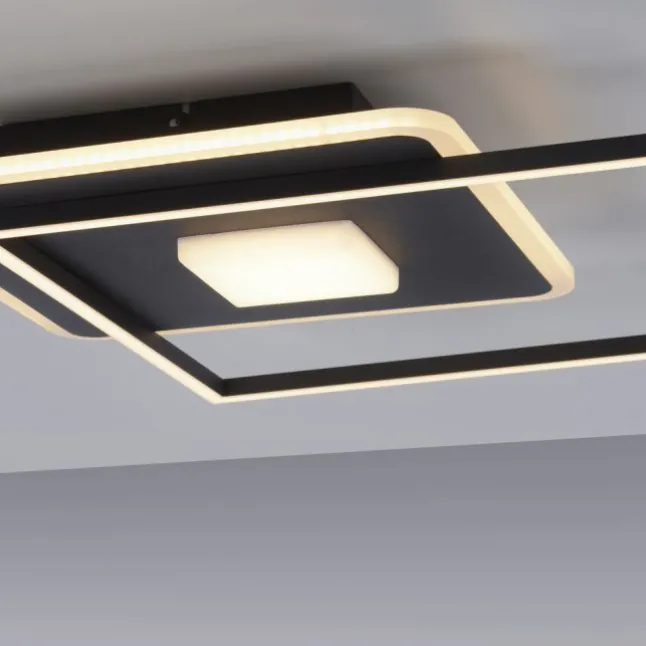 LED Deckenleuchte eckig Switchmo schwarz 3 Stufen Dimmung modern