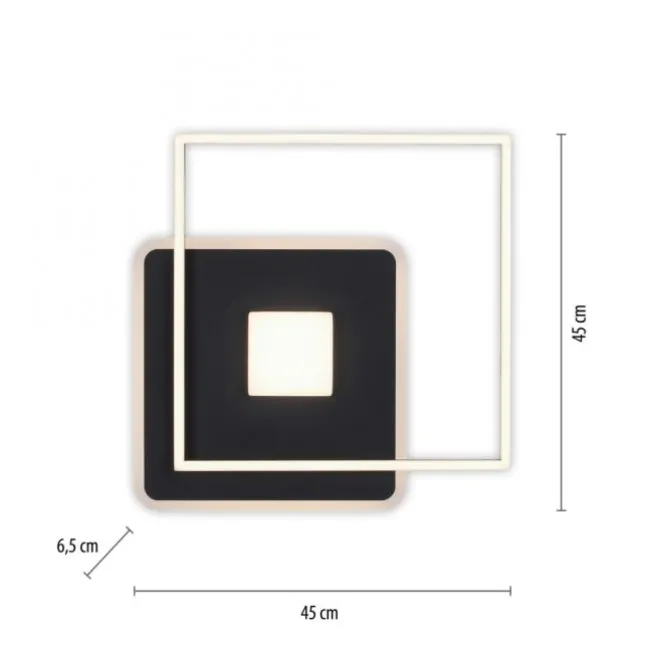 LED Deckenleuchte eckig Switchmo schwarz 3 Stufen Dimmung modern