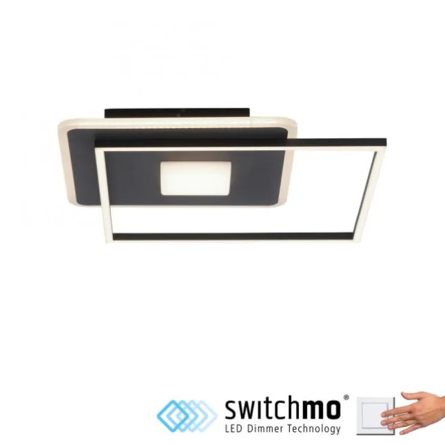 LED Deckenleuchte eckig Switchmo schwarz 3 Stufen Dimmung modern