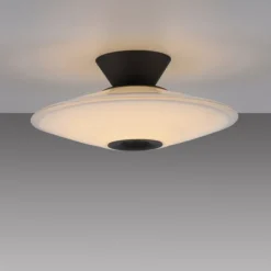 LED Deckenleuchte, ELIPSA, schwarz, Tronicdimmer, Opalglas