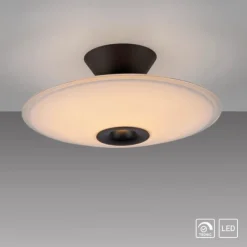 LED Deckenleuchte, ELIPSA, schwarz, Tronicdimmer, Opalglas