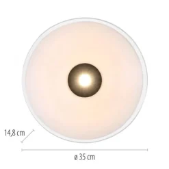 LED Deckenleuchte, ELIPSA, schwarz, Tronicdimmer, Opalglas