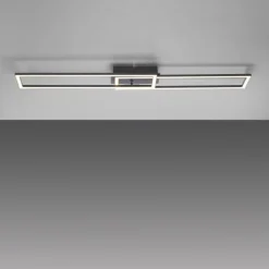 LED Deckenleuchte flach längliche Rahmen schwarz warmweiß 3 Stufen Dimmung