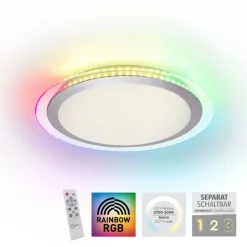 LED Deckenleuchte flach 45x45cm rund weiß dimmbar Farbspiel CCT LED Panel