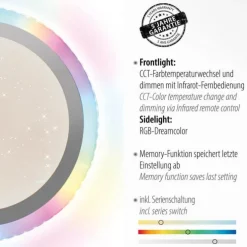 LED Deckenleuchte flach 45x45cm rund weiß dimmbar Farbspiel CCT LED Panel