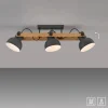 LED Deckenleuchte 3 flammig Akazienholz höhenverstellbar Industrial