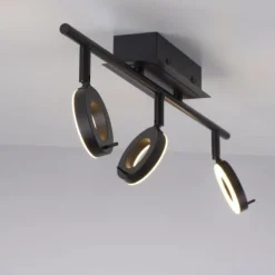 LED Deckenleuchte 3 flammig anthrazitfarbig drehbar IP44 warmweiß