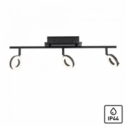 LED Deckenleuchte 3 flammig anthrazitfarbig drehbar IP44 warmweiß