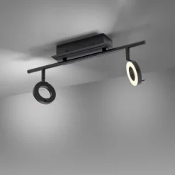 LED Deckenleuchte 2 flammig anthrazitfarbig drehbar IP44 warmweiß