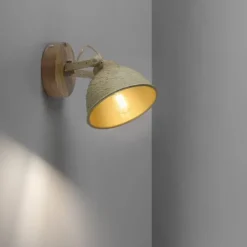 LED Deckenleuchte 1 flammig beige retro schwenkbar Industrie Style