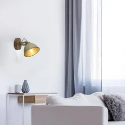 LED Deckenleuchte 1 flammig beige retro schwenkbar Industrie Style