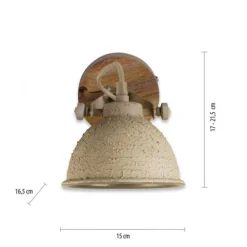 LED Deckenleuchte 1 flammig beige retro schwenkbar Industrie Style