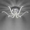 LED-Deckenleuchte, 6-flammig, chrom, 67x67 cm, filigrane Leuchtenarme