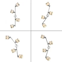 LED Deckenleuchte 4 flammig chrom glänzend drehbar Innenlampe